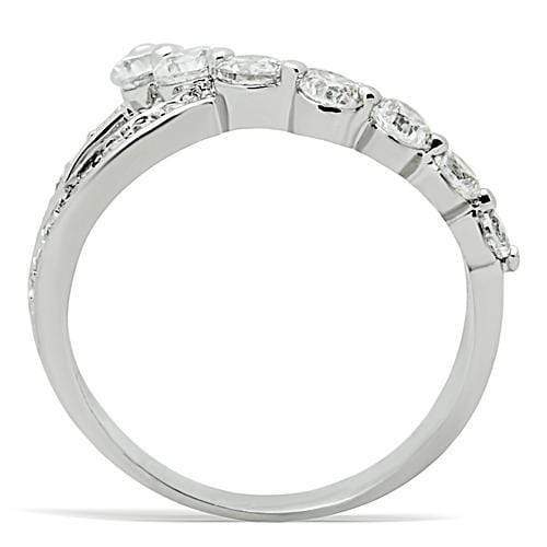 Simple Rings 3W142 Rhodium Brass Ring with AAA Grade CZ