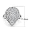 Simple Rings 3W1436 Rhodium Brass Ring with AAA Grade CZ