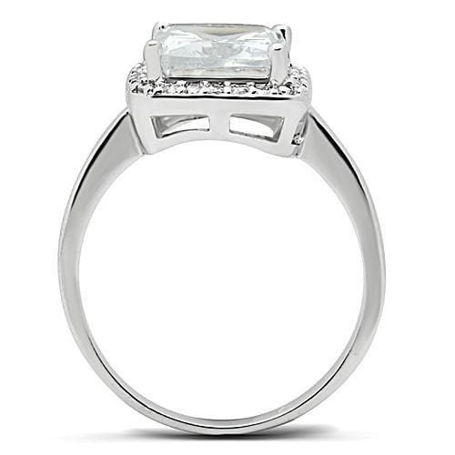 Simple Rings 3W144 Rhodium Brass Ring with AAA Grade CZ