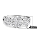 Simple Rings 3W1440 Rhodium Brass Ring with AAA Grade CZ