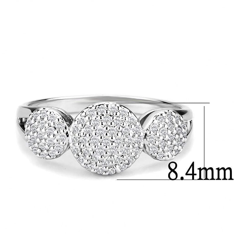 Simple Rings 3W1440 Rhodium Brass Ring with AAA Grade CZ