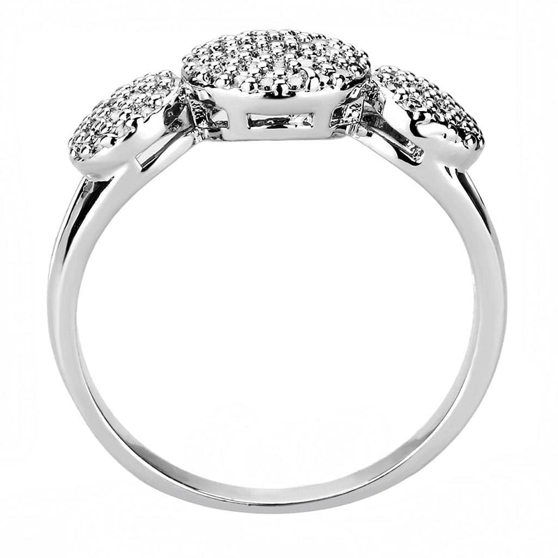 Simple Rings 3W1440 Rhodium Brass Ring with AAA Grade CZ