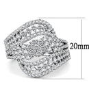 Simple Rings 3W1445 Rhodium Brass Ring with AAA Grade CZ