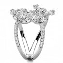 Simple Rings 3W1447 Rhodium Brass Ring with AAA Grade CZ