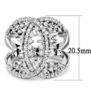 Simple Rings 3W1448 Rhodium Brass Ring with AAA Grade CZ