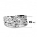 Simple Rings 3W1449 Rhodium Brass Ring with AAA Grade CZ