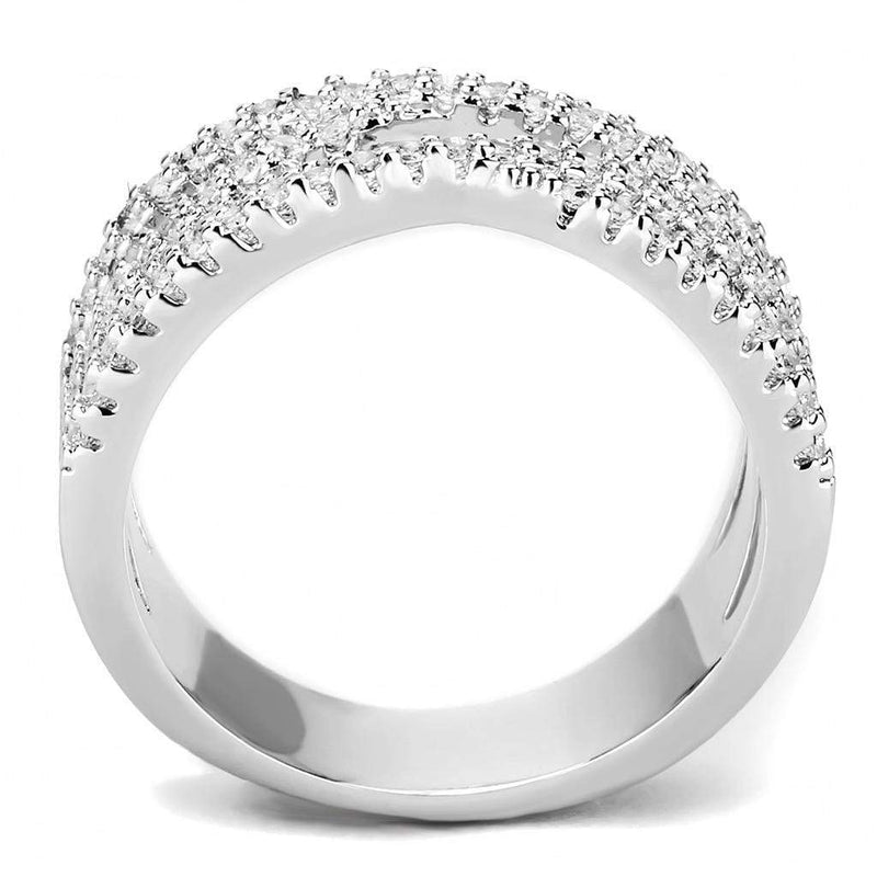 Simple Rings 3W1450 Rhodium Brass Ring with AAA Grade CZ