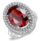 Simple Rings 3W1455 Rhodium Brass Ring with AAA Grade CZ in Garnet