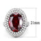 Simple Rings 3W1455 Rhodium Brass Ring with AAA Grade CZ in Garnet