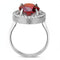 Simple Rings 3W1455 Rhodium Brass Ring with AAA Grade CZ in Garnet