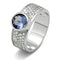 Simple Rings 3W146 Rhodium Brass Ring with Synthetic in Light Sapphire