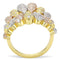 Simple Rings 3W1462 Tricolor Brass Ring with AAA Grade CZ