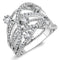 Simple Rings 3W1463 Rhodium Brass Ring with AAA Grade CZ