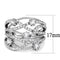 Simple Rings 3W1463 Rhodium Brass Ring with AAA Grade CZ