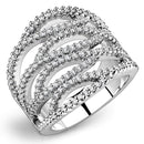 Simple Rings 3W1465 Rhodium Brass Ring with AAA Grade CZ