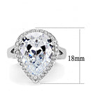 Simple Rings 3W1469 Rhodium Brass Ring with AAA Grade CZ