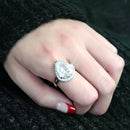 Simple Rings 3W1469 Rhodium Brass Ring with AAA Grade CZ