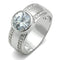 Simple Rings 3W147 Rhodium Brass Ring with AAA Grade CZ