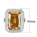 Simple Rings 3W1471 Rhodium Brass Ring with AAA Grade CZ in Champagne