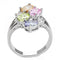 Simple Rings 3W1474 Rhodium Brass Ring with AAA Grade CZ