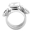 Simple Rings 3W1486 Rhodium Brass Ring with AAA Grade CZ