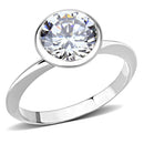 Simple Rings 3W1487 Rhodium Brass Ring with AAA Grade CZ