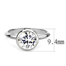 Simple Rings 3W1487 Rhodium Brass Ring with AAA Grade CZ