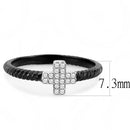 Smart Ring DA127 Two-Tone Black - Stainless Steel Ring with AAA Grade CZ