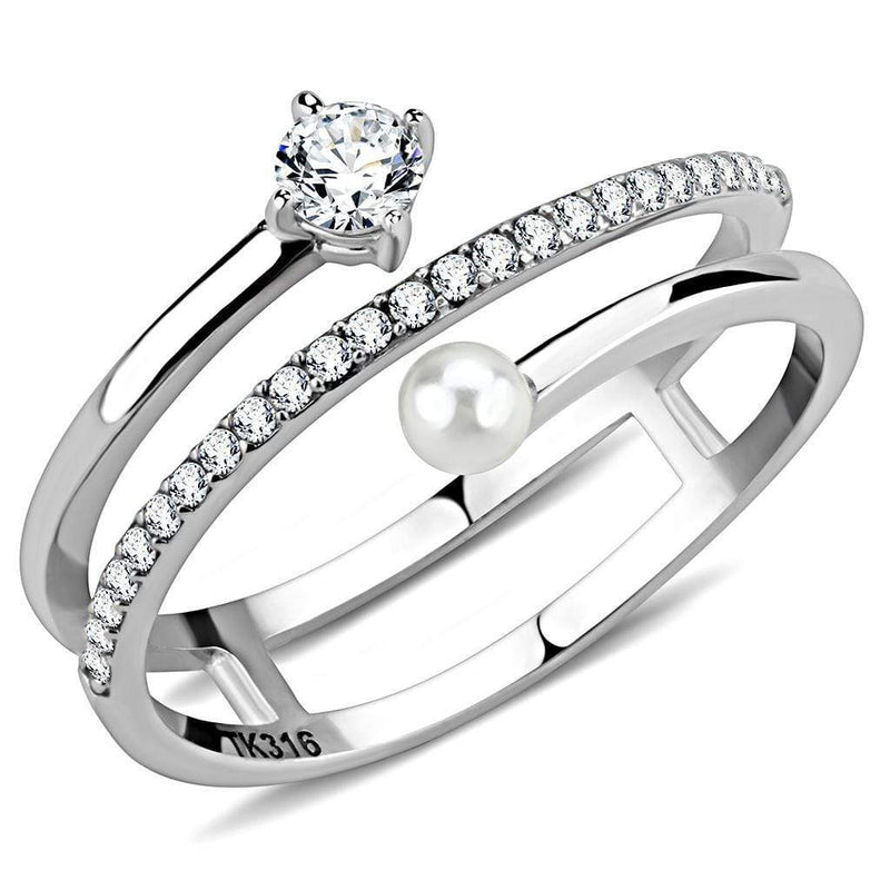 Smart Ring DA134 Stainless Steel Ring with AAA Grade CZ