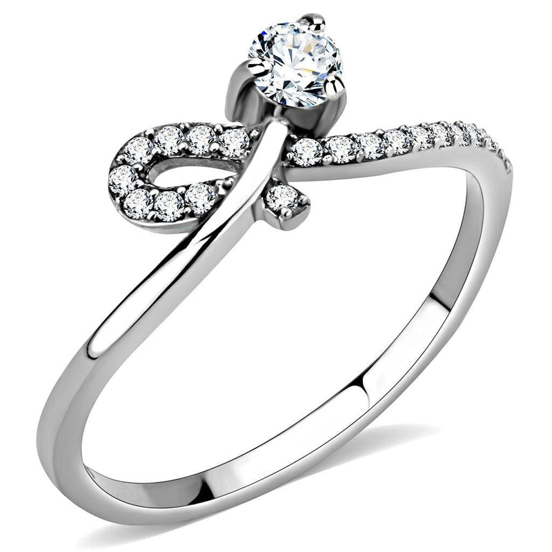 Smart Ring DA142 Stainless Steel Ring with AAA Grade CZ