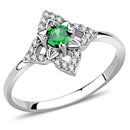 Smart Ring DA168 Stainless Steel Ring with AAA Grade CZ in Emerald