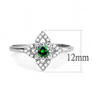 Smart Ring DA168 Stainless Steel Ring with AAA Grade CZ in Emerald