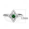 Smart Ring DA168 Stainless Steel Ring with AAA Grade CZ in Emerald