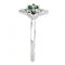 Smart Ring DA168 Stainless Steel Ring with AAA Grade CZ in Emerald