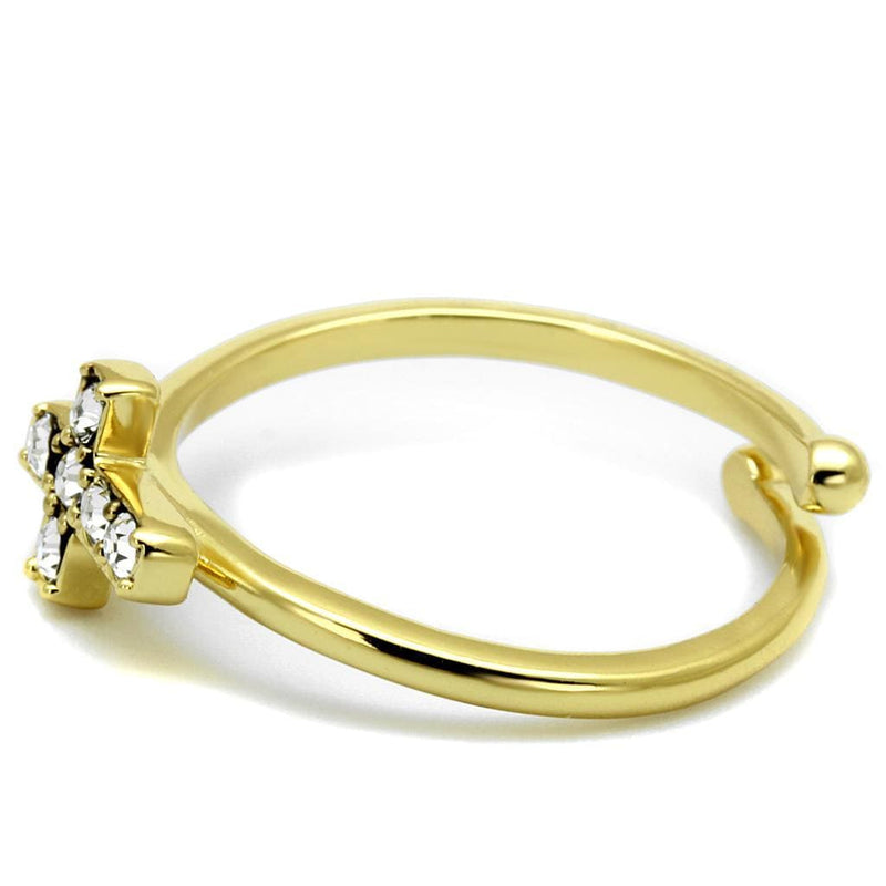 Silver Jewelry Rings Solid Gold Ring LO4044 Flash Gold Brass Ring with Top Grade Crystal Alamode Fashion Jewelry Outlet
