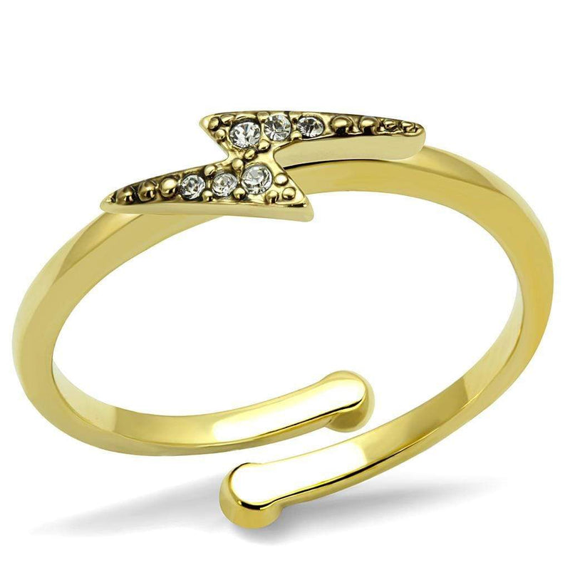 Silver Jewelry Rings Solid Gold Ring LO4048 Flash Gold Brass Ring with Top Grade Crystal Alamode Fashion Jewelry Outlet