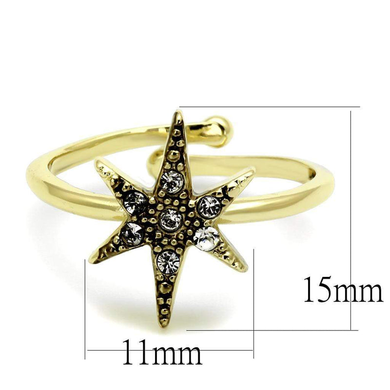 Silver Jewelry Rings Solid Gold Ring LO4052 Flash Gold Brass Ring with Top Grade Crystal Alamode Fashion Jewelry Outlet