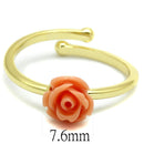 Silver Jewelry Rings Solid Gold Ring LO4059 Flash Gold Brass Ring with Synthetic in Light Peach Alamode Fashion Jewelry Outlet