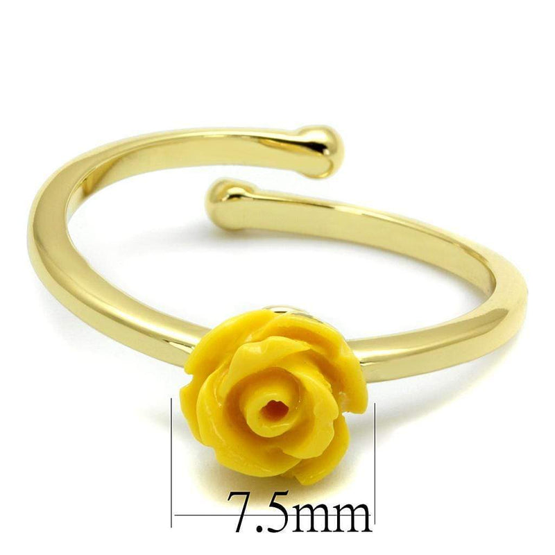 Silver Jewelry Rings Solid Gold Ring LO4061 Flash Gold Brass Ring with Synthetic in Topaz Alamode Fashion Jewelry Outlet