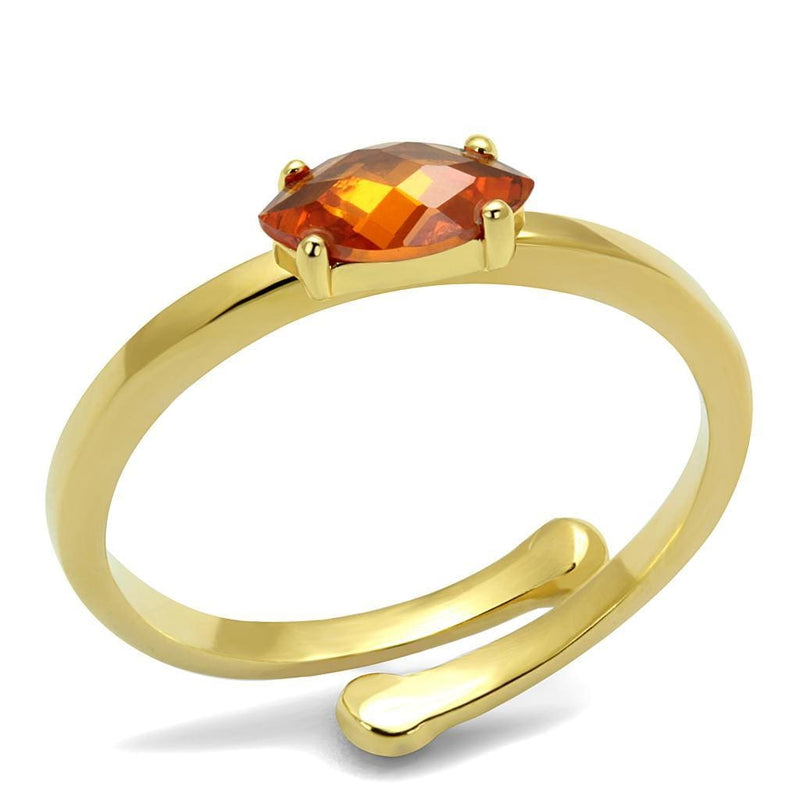 Silver Jewelry Rings Solid Gold Ring LO4065 Flash Gold Brass Ring with AAA Grade CZ in Orange Alamode Fashion Jewelry Outlet