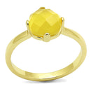 Silver Jewelry Rings Solid Gold Ring LO4074 Flash Gold Brass Ring with Synthetic in Topaz Alamode Fashion Jewelry Outlet