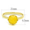 Silver Jewelry Rings Solid Gold Ring LO4074 Flash Gold Brass Ring with Synthetic in Topaz Alamode Fashion Jewelry Outlet