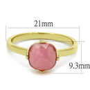 Silver Jewelry Rings Solid Gold Ring LO4075 Flash Gold Brass Ring with Synthetic in Rose Alamode Fashion Jewelry Outlet