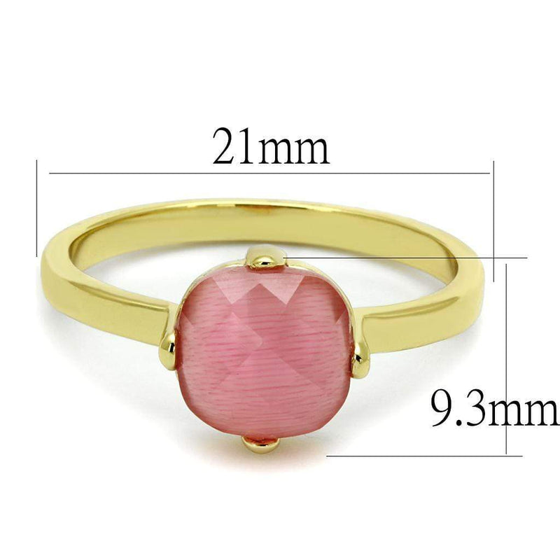 Silver Jewelry Rings Solid Gold Ring LO4075 Flash Gold Brass Ring with Synthetic in Rose Alamode Fashion Jewelry Outlet