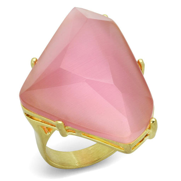 Silver Jewelry Rings Solid Gold Ring LO4104 Gold & Brush Brass Ring with Synthetic in Rose Alamode Fashion Jewelry Outlet