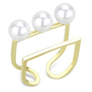 Silver Jewelry Rings Solid Gold Ring LO4254 Flash Gold Brass Ring with Synthetic in White Alamode Fashion Jewelry Outlet