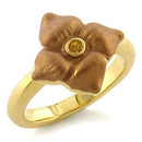Solid Gold Ring LO527 Gold White Metal Ring with Top Grade Crystal