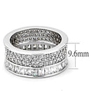 Stainless Steel Rings 3W1520 Rhodium Stainless Steel Ring with CZ