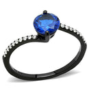 Silver Jewelry Rings Stainless Steel Rings DA012 Black - Stainless Steel Ring in London Blue Alamode Fashion Jewelry Outlet