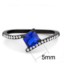 Silver Jewelry Rings Stainless Steel Rings DA016 Black - Stainless Steel Ring in London Blue Alamode Fashion Jewelry Outlet